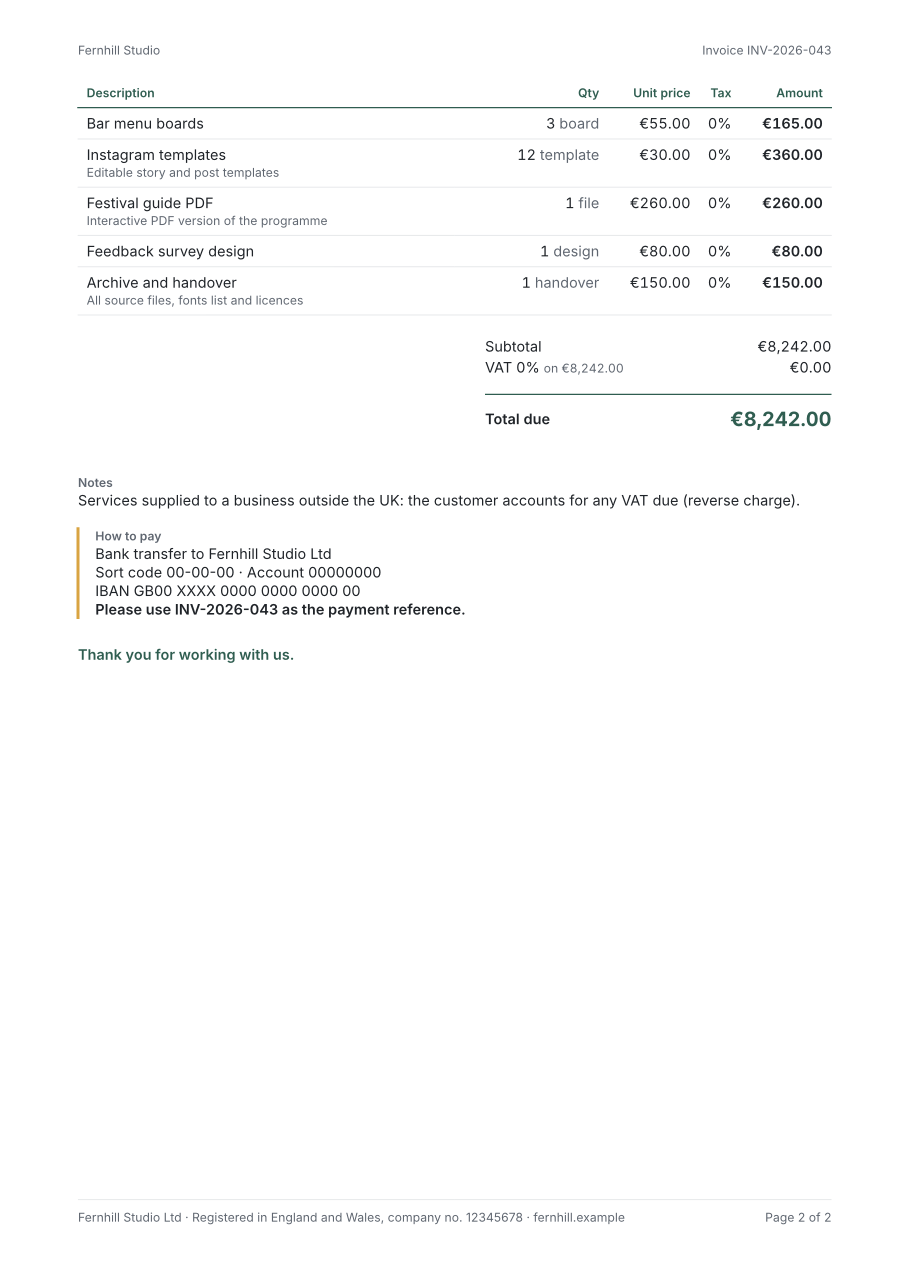 Typst Invoices & Quotes screenshot 3