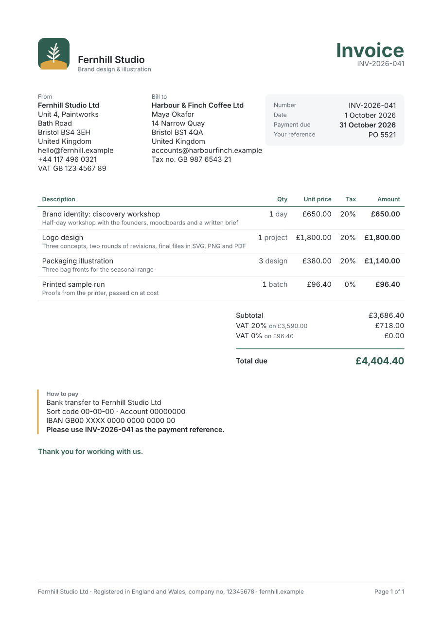 Typst Invoices & Quotes screenshot 1