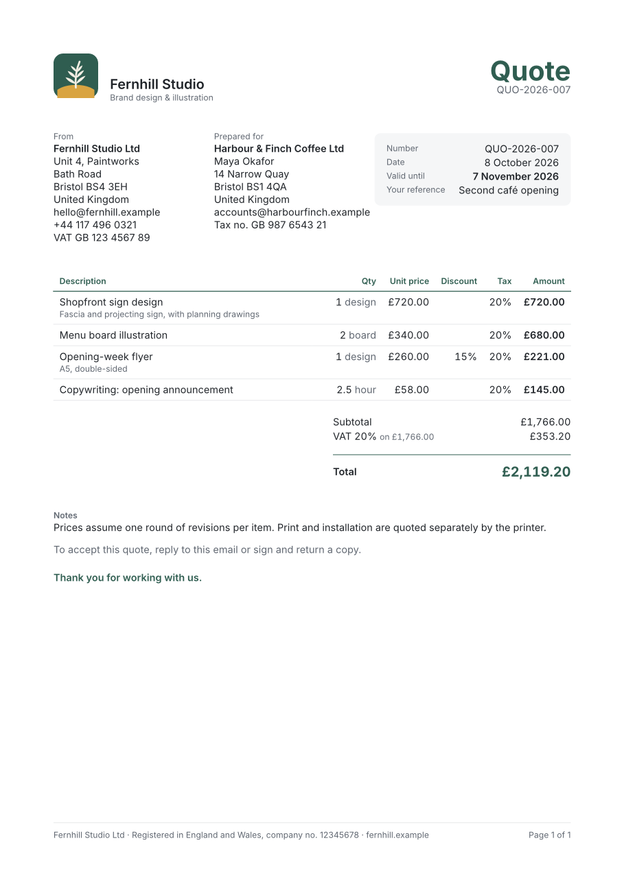 Typst Invoices & Quotes screenshot 2